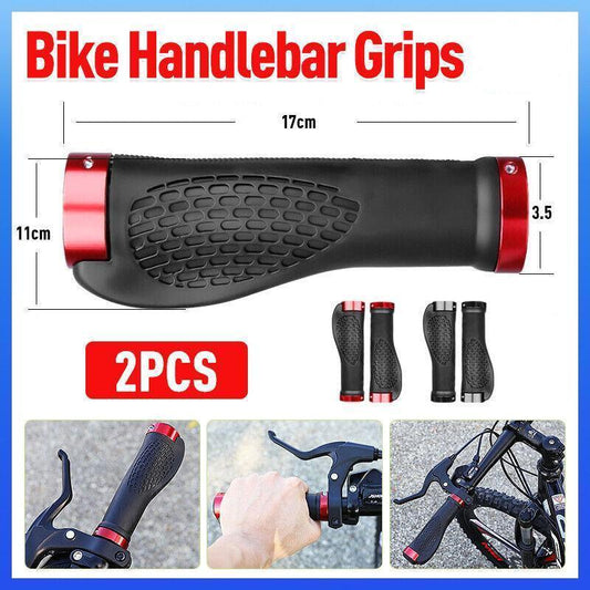 Ergonomic MTB Bike Handlebar Grips 2PCS Lock On Rubber Cycling Mountain Bicycle - Black.