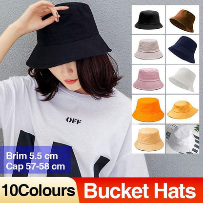 9 Colours Unisex Sun Bucket Hat Perfect for Outdoor Adventures - Black