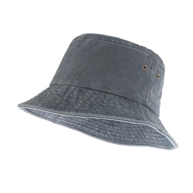 Unisex Men Women Washed Cotton Outdoor Camping Sports Bucket Hats Fisherman Hat - Blue 2