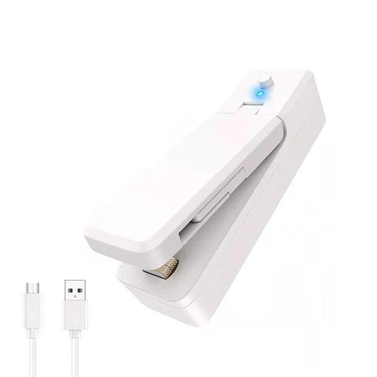 Portable Mini Heat Sealing Machine USB Rechargeable Food Sealer Plastic Bag - Pink.