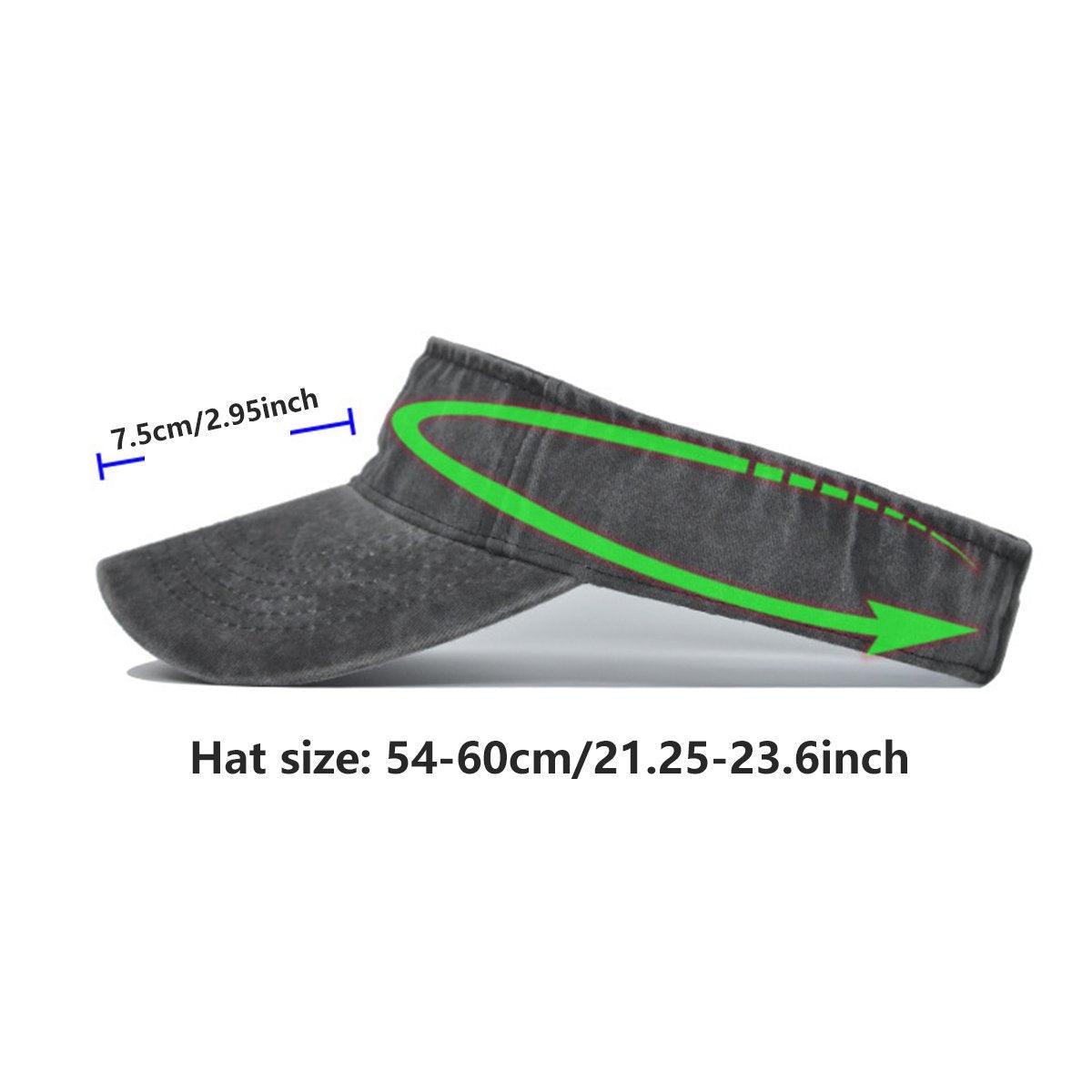 Unisex Summer Denim Sun Visor Cap Breathable Washed Running Hat UV Protection - Blue