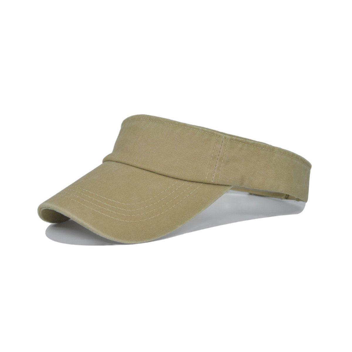 Unisex Summer Denim Sun Visor Cap Breathable Washed Running Hat UV Protection - Blue