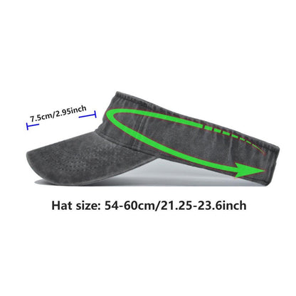 Unisex Summer Denim Sun Visor Cap Breathable Washed Running Hat UV Protection - Orange