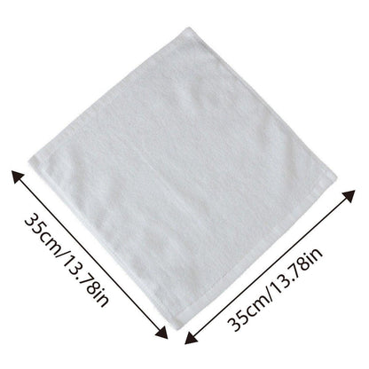 6PCS Hotel Cotton Face Towel White Soft Square Cloth Beauty Salon KTV Thick Wash - 32x32cm-Pearl satin-60g