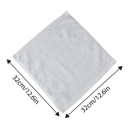 6PCS Hotel Cotton Face Towel White Soft Square Cloth Beauty Salon KTV Thick Wash - 32x32cm-Pearl satin-60g