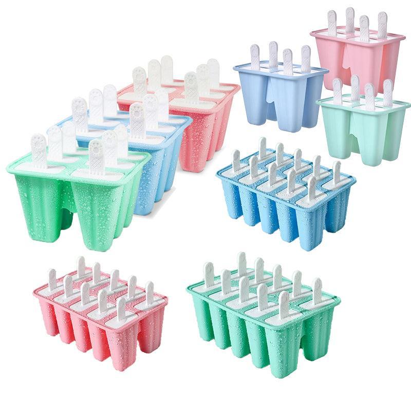 Silicone Ice Cream Mould Block Frozen Molds Icy Pole Jelly Popsicle - Pink-6Grid