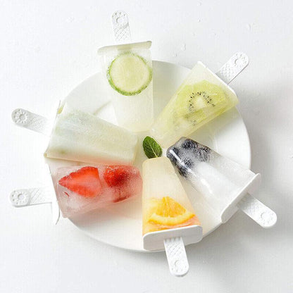 Silicone Ice Cream Mould Block Frozen Molds Icy Pole Jelly Popsicle - Pink-6Grid