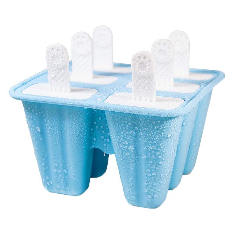 Silicone Ice Cream Mould Block Frozen Molds Icy Pole Jelly Popsicle - Pink-6Grid