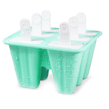 Silicone Ice Cream Mould Block Frozen Molds Icy Pole Jelly Popsicle - Pink-6Grid