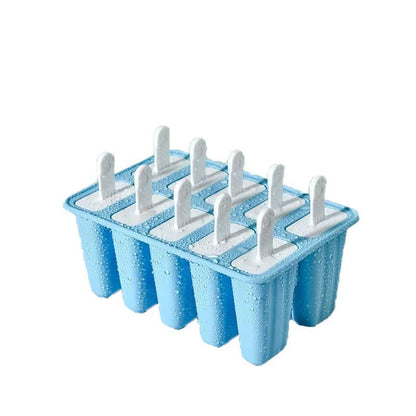 Silicone Ice Cream Mould Block Frozen Molds Icy Pole Jelly Popsicle - Pink-6Grid