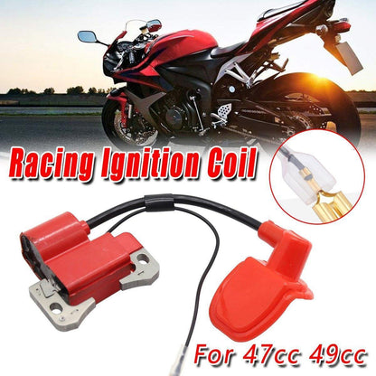 High Voltage Red Ignition Coil Pack for 47cc 49cc Dirt Bike ATV Mini Moto.