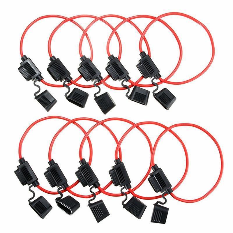 10Pcs 12V 40A Waterproof Standard Blade Inline Fuse Holder.
