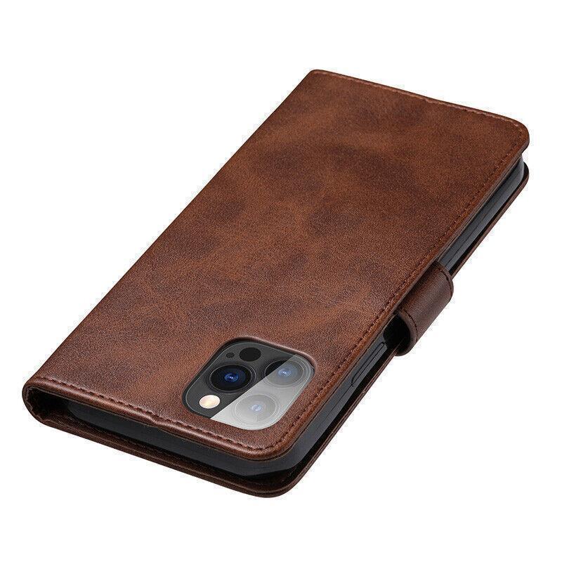 Brown Wallet Leather Flip Case Cover For iPhone 7 8 6 6S Plus X 11 12 13 Pro XS Max XR - iPhone 14 Plus.