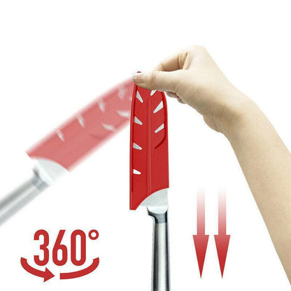Plastic Knife Sheath Edge Guard Cover Scabbard Slicing Blade Red Protector Chef - Japanese Scabbard- 5in