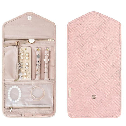 Periea Travel Jewellery Roll -Jewellery Travel Pouch Portable Case Box Organiser - Pink.