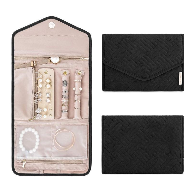 Periea Travel Jewellery Roll -Jewellery Travel Pouch Portable Case Box Organiser - Pink.