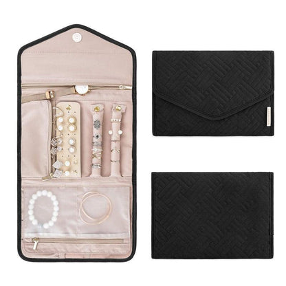 Periea Travel Jewellery Roll -Jewellery Travel Pouch Portable Case Box Organiser - Pink.