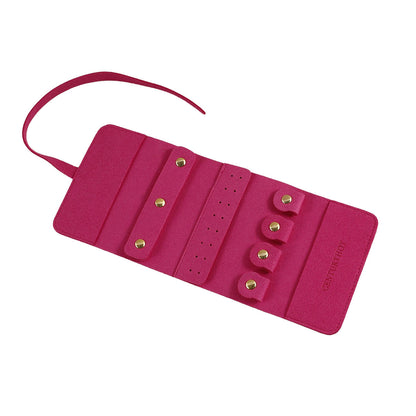 Portable Microfiber Jewelry Storage Bag Roll Organizer for Earrings Necklaces - Purple.