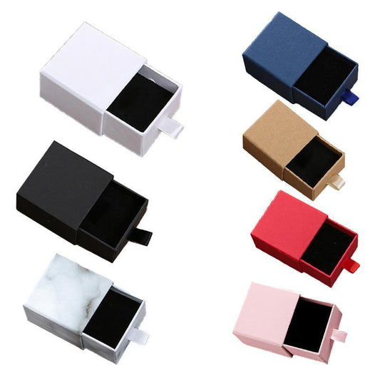 Jewellery Gift Box Necklace Ring Bracelet Bangle Earring Cardboard Box 5*5*3.5cm - Black.