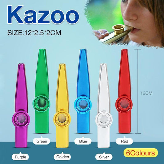 Kazoo Musical Instrument Mouth Flute Diaphragm Guitar Partner Harmonica Style - Red.