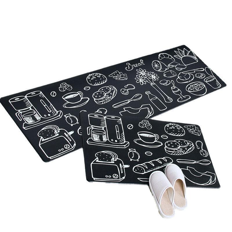 45x180cm Kitchen Mat Non-Slip Waterproof Pvc Floor Rug Carpet Anti-Oil Easy Clean - Leaf