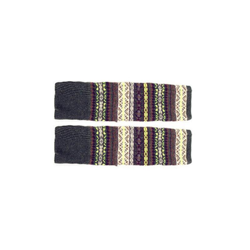 Women Ladies Winter Warm Knit Wool Leg Warmer Woolen Knee Knit Socks Leggings - Blue
