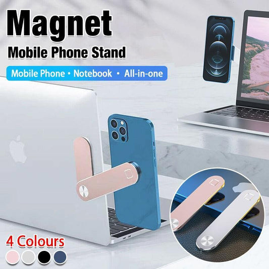 Side Mount Clip Phone Holder for Laptop Adjustable Portable Screen Bracket - Pink.
