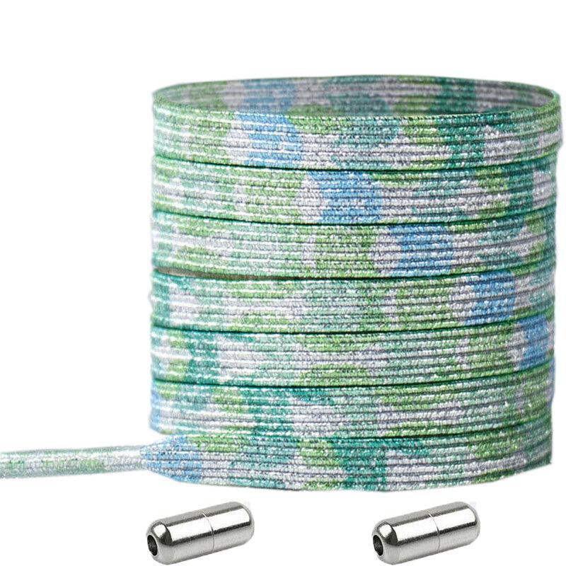No Tie Locked Elastic Shoelace Shoe Lace Lazy Laces Sneakers Sports - NO.19 Glitter Yellow