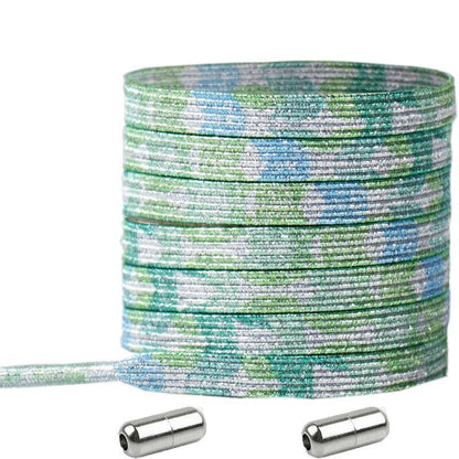 No Tie Locked Elastic Shoelace Shoe Lace Lazy Laces Sneakers Sports - NO.19 Glitter Yellow