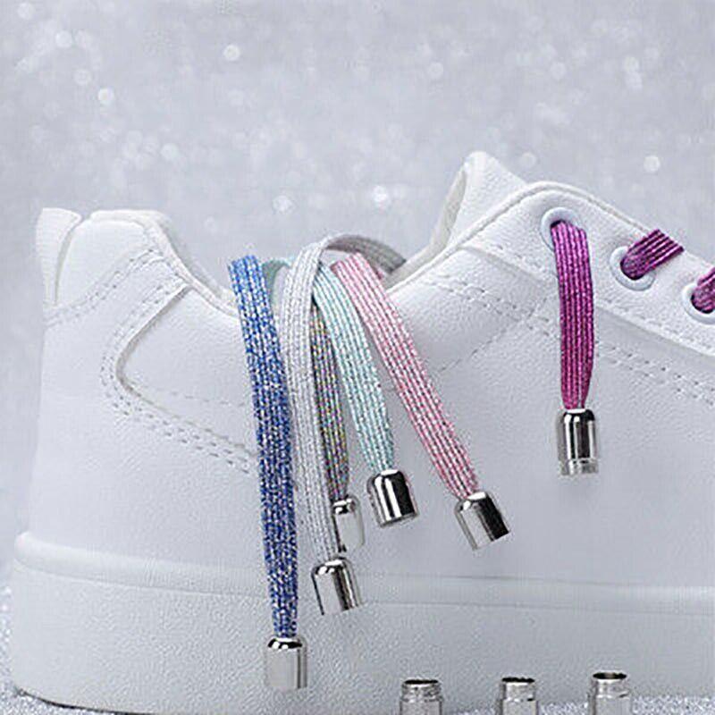 No Tie Locked Elastic Shoelace Shoe Lace Lazy Laces Sneakers Sports - NO.7 Bamboo Green