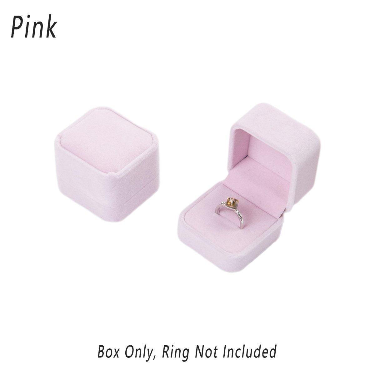 10X Flannel Ring Jewelry Earring Ring Jewelry Boxes Exquisite Gift Organizer - Apricot