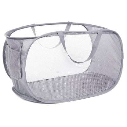 Large Folding Laundry Basket Collapsible Storage Organizer Dirty Clothes Hamper - Navy