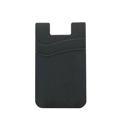 Silicone Phone Card Holder Double Layer Adhesive Wallet with 3M Backing - Red.