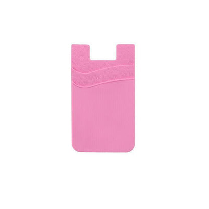 Silicone Phone Card Holder Double Layer Adhesive Wallet with 3M Backing - Red.