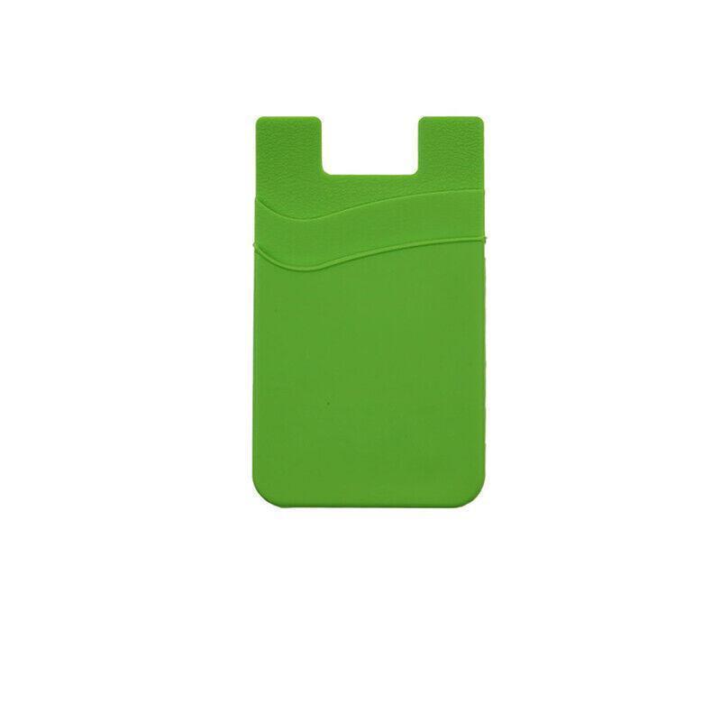 Silicone Phone Card Holder Double Layer Adhesive Wallet with 3M Backing - Red.