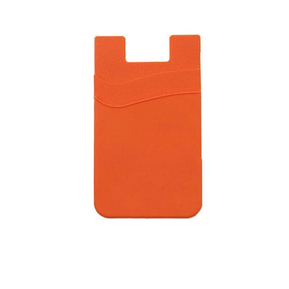 Silicone Phone Card Holder Double Layer Adhesive Wallet with 3M Backing - Red.