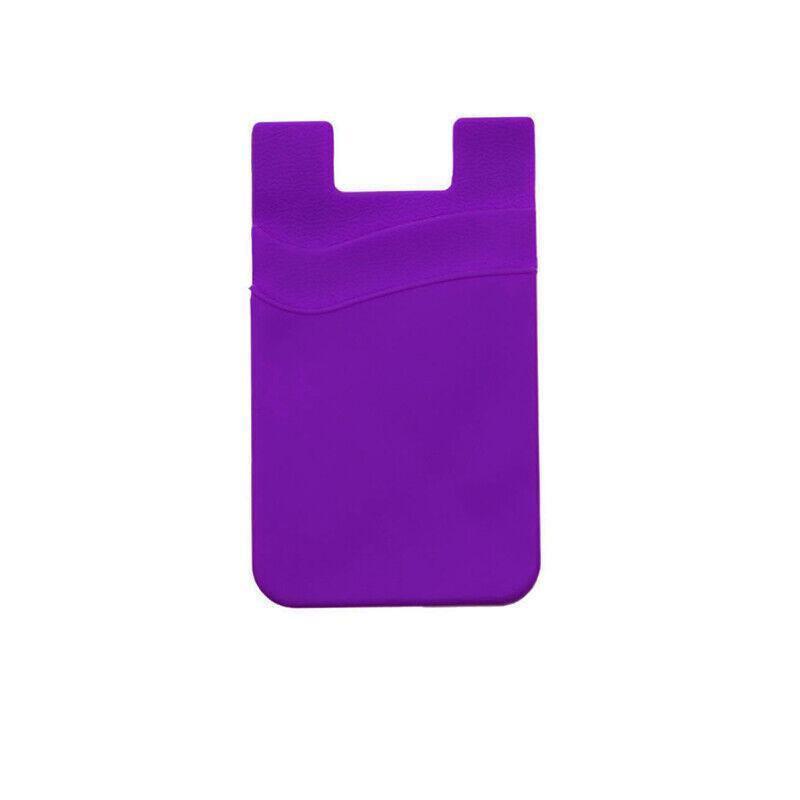 Silicone Phone Card Holder Double Layer Adhesive Wallet with 3M Backing - Red.