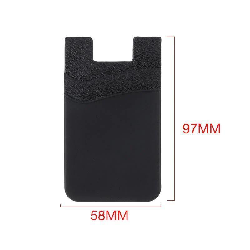 Silicone Phone Card Holder Double Layer Adhesive Wallet with 3M Backing - White.