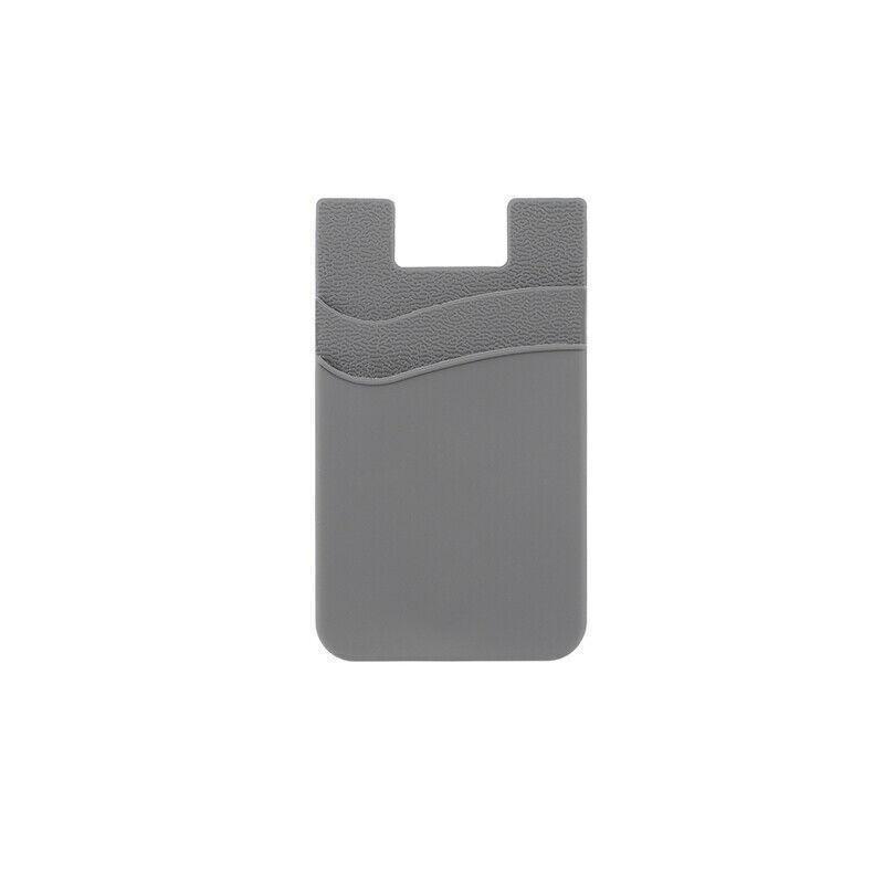 Silicone Phone Card Holder Double Layer Adhesive Wallet with 3M Backing - White.