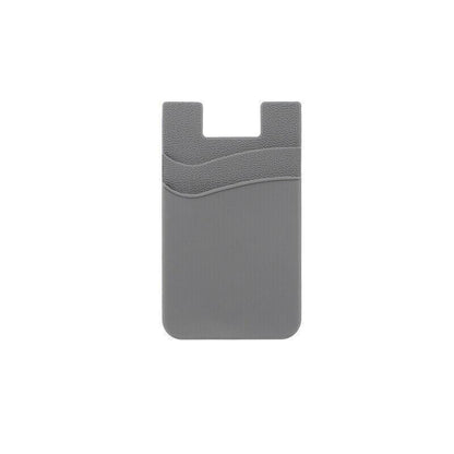 Silicone Phone Card Holder Double Layer Adhesive Wallet with 3M Backing - White.