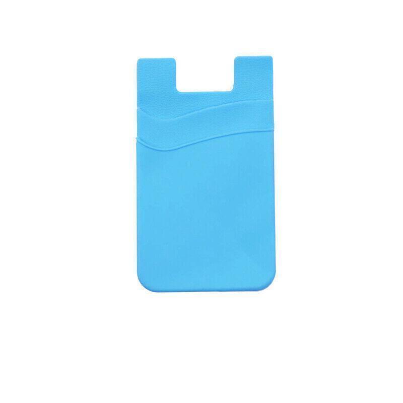 Silicone Phone Card Holder Double Layer Adhesive Wallet with 3M Backing - White.