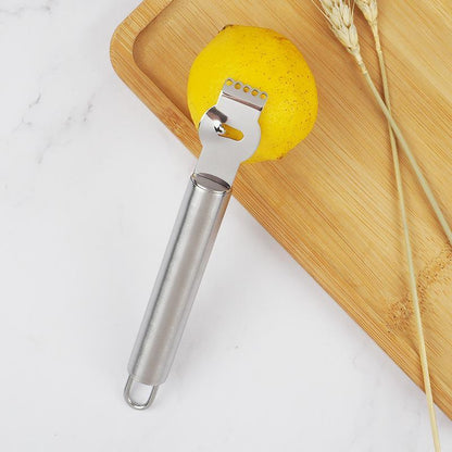 Lemon Zester Grater Knife Tool Stainless Steel with Channel Garnish Citrus Lime - Rose Gold