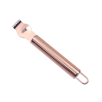 Lemon Zester Grater Knife Tool Stainless Steel with Channel Garnish Citrus Lime - Rose Gold