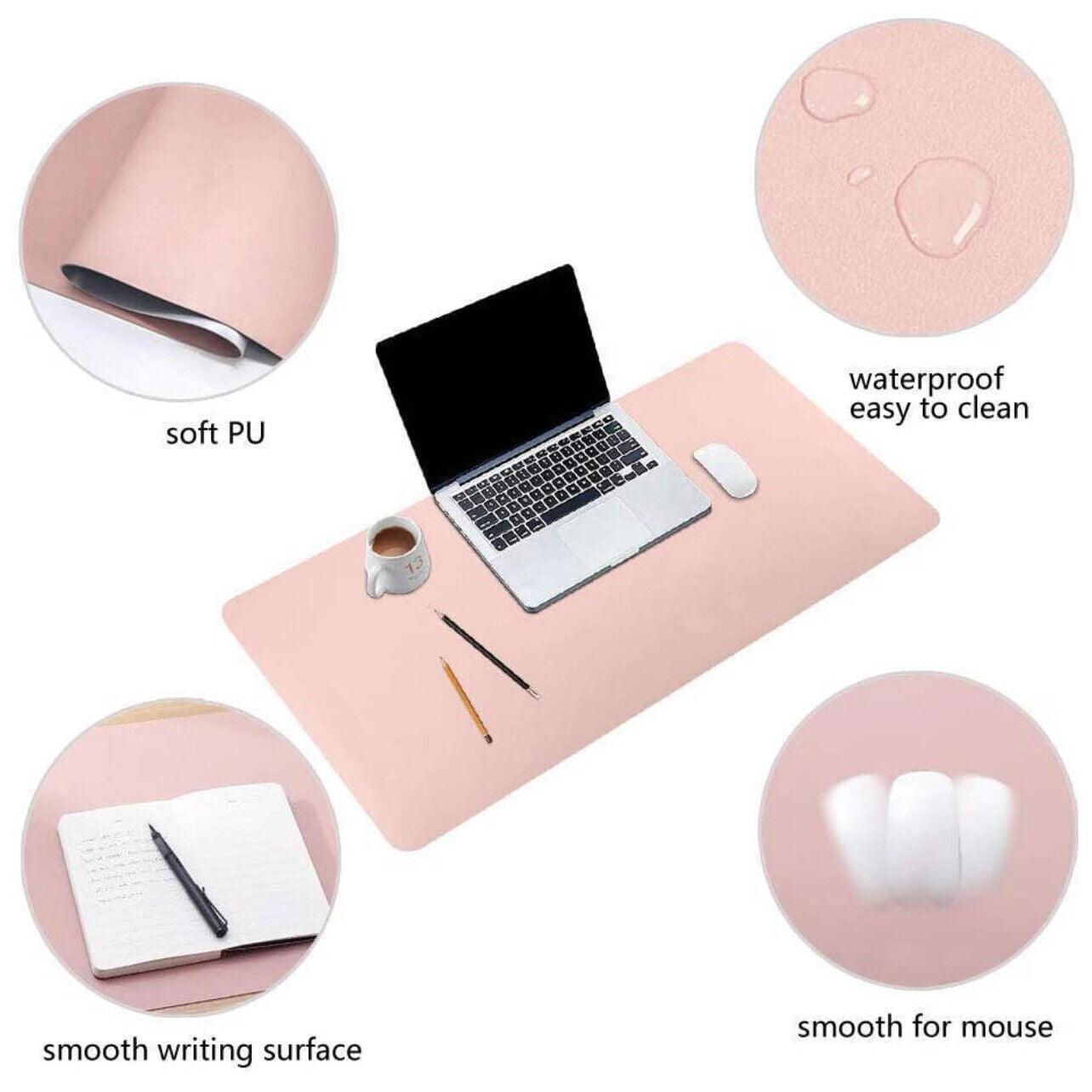 Leather Mouse Pad Gaming Waterproof Desk Mat 25 x 21cm Anti Slip - Light Green.
