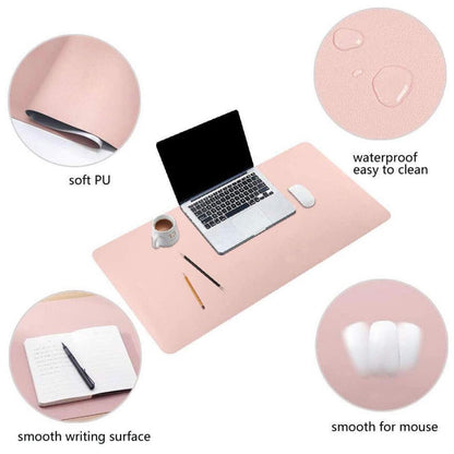 Leather Mouse Pad Gaming Waterproof Desk Mat 25 x 21cm Anti Slip - Light Green.