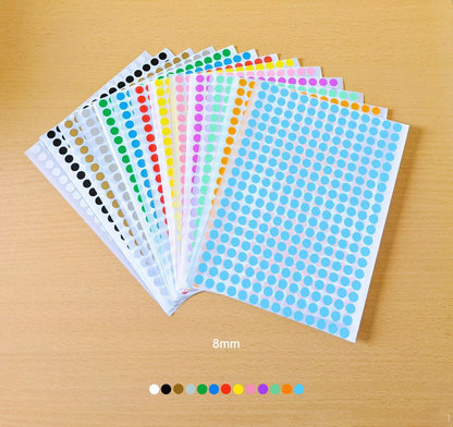 Green Assorted Sizes Colour Sticker Dots Adhesive Round Labels Circular Spot Scrapbook - 25mm*40 Dots.