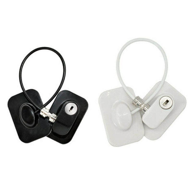 Refrigerator Lock with Keys for Fridge Cabinet Window Door and Drawer Latch Use - Black.