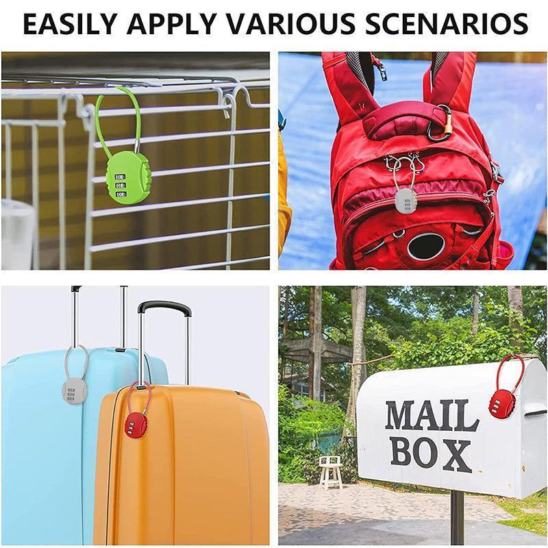 Combination Lock Padlock Locker 3 Digit Security Bike Suitcase Luggage Bag - Green.