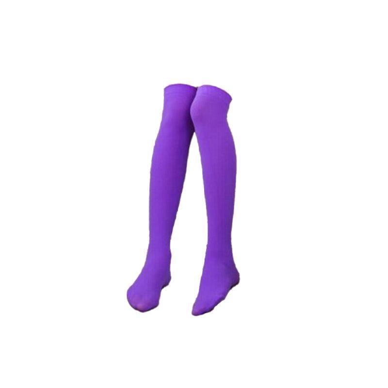 Womens Girls Long Socks Over Knee Thigh High Stockings Hosiery Tights Pantyhose - Black