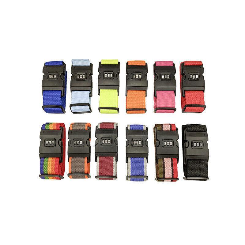 Luggage Strap Code Password Travel Suitcase Secure Lock Safe Nylon Packing Belt - Orange